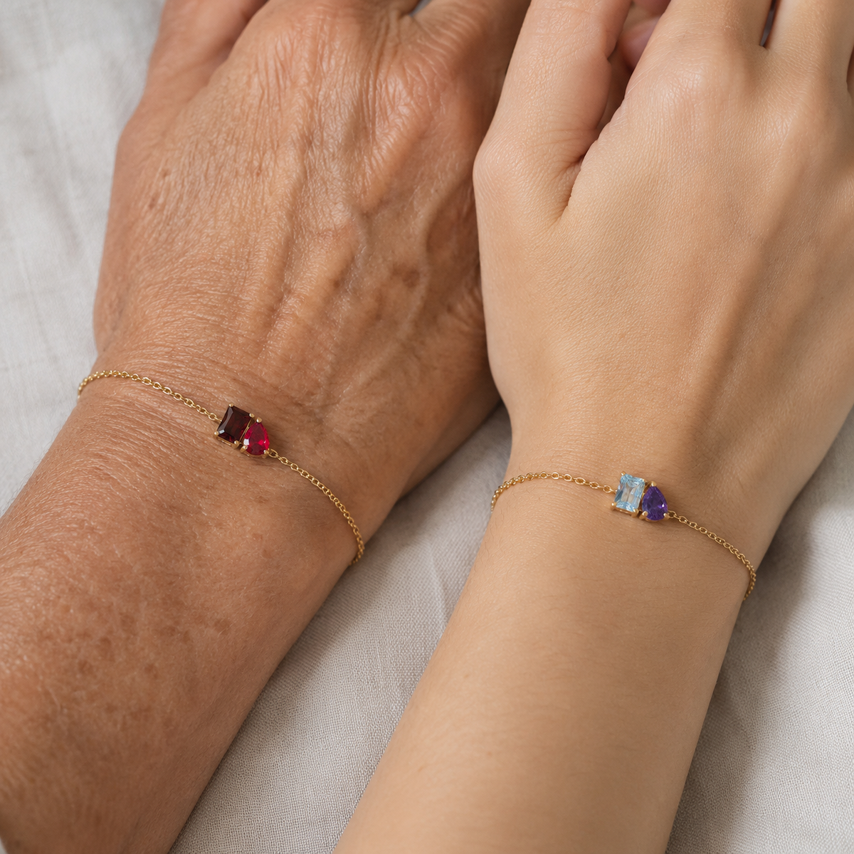 Bracelet Toi & Moi — Vos Deux Pierres de Naissance